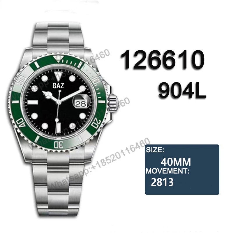 Часы мужские механические из нержавеющей стали 40 мм водостойкие - купить по