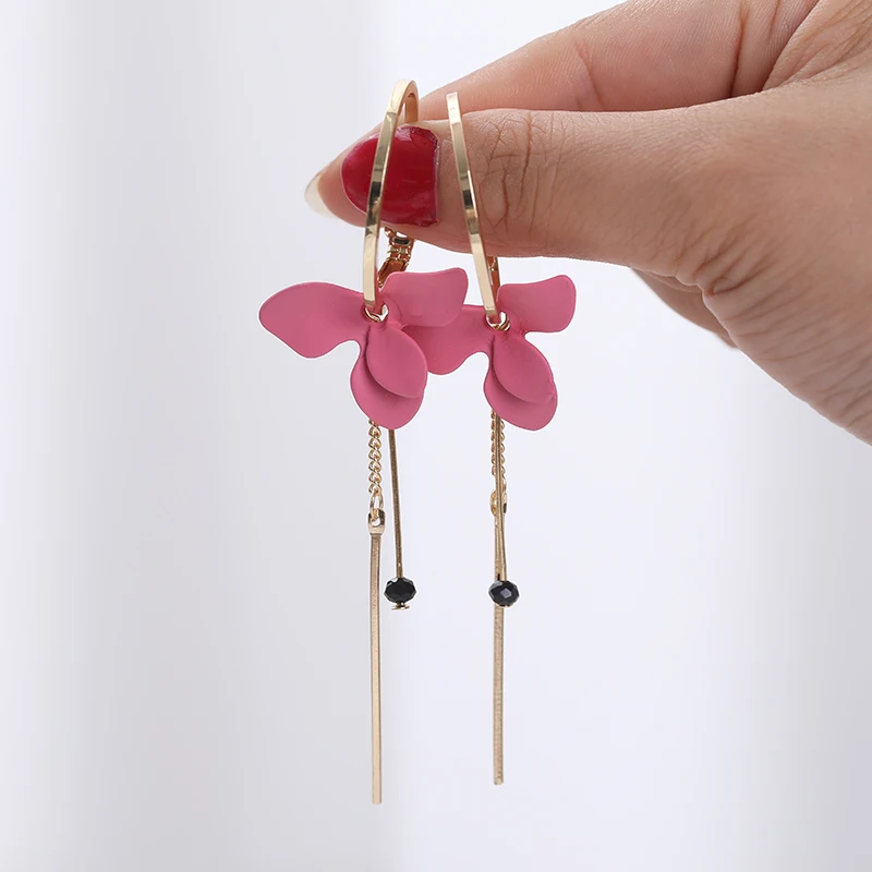 Винтажные богемные большие висячие серьги в клетку для вечеринки Гавайские