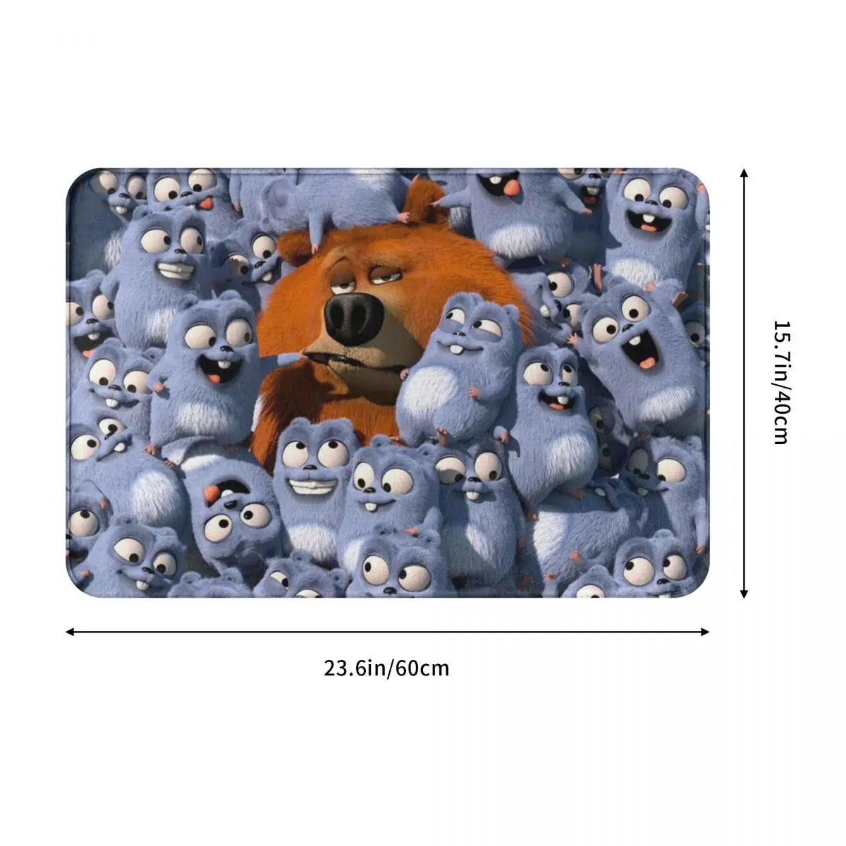 Нескользящий ковер Grizzy and The lemming ELK для ванной с комедией и анимацией коврик