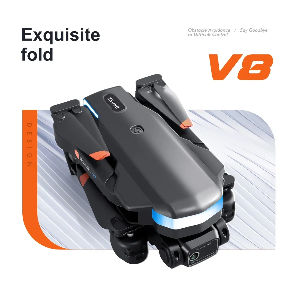 Дрон V8 с двойной камерой 4k складной