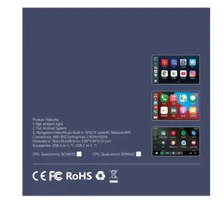 CPC200-TBOX LED Carplay AI Box carlinkit tbox окружающая Android 13 8 + 128 ГБ QCM6225 8-ядерный беспроводной