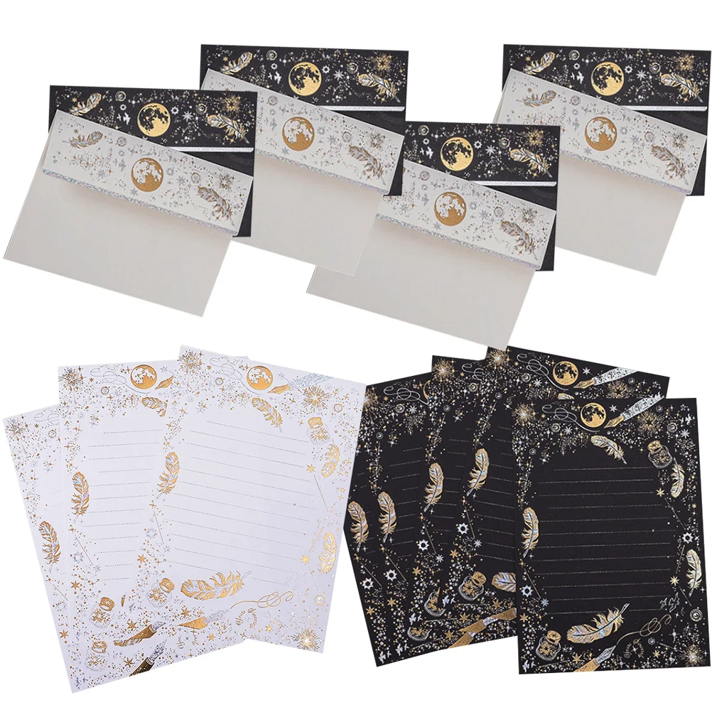 

Envelopes Paper Black Stationerysetchristmas Invitation Gift Letterenvelope Goldenmessage Vintage Postcard Stuffers Stocking