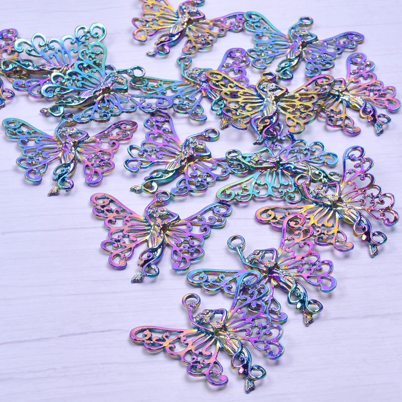 1 шт. подвеска-бабочка в античном стиле из серебра и металла 12728 | Украшения