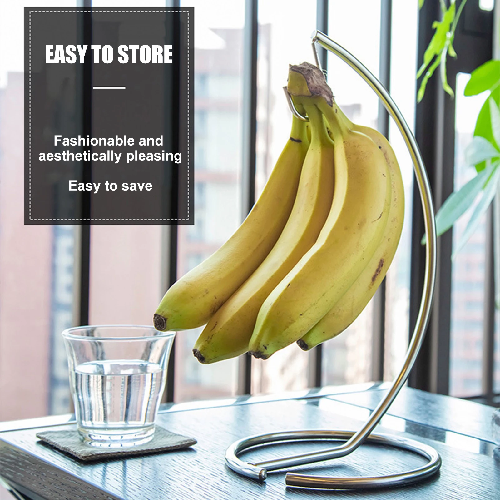 

Household Simple Nordic Style Fruit Storage Rack Integrated Forming Heavy Duty Banana Hanger Storage Rack for Kitchen Countertop