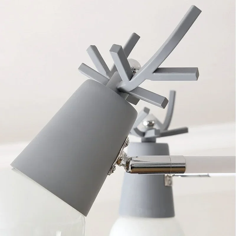 Современная Деревянная люстра лампа с абажуром в виде рога оленя черная белая