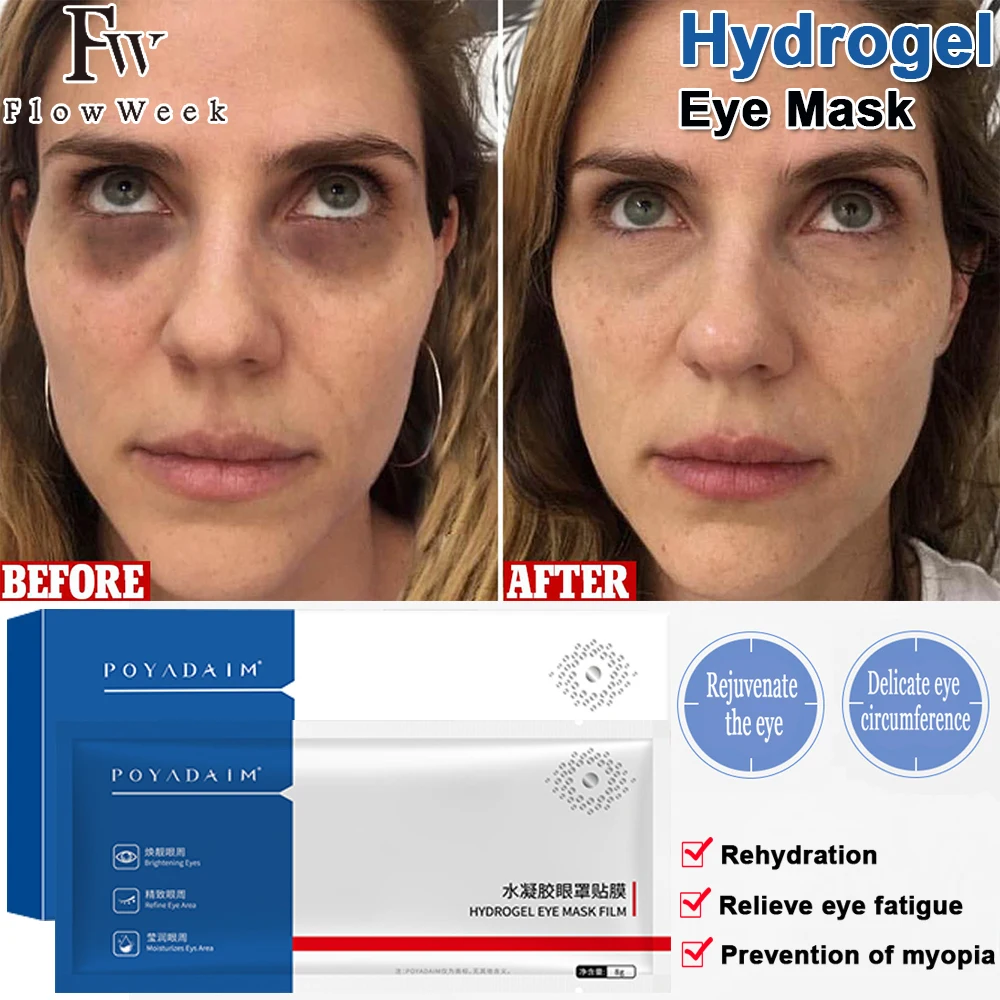 

FlowWeek Hydrogel Eye Mask Moisturizing Anti-Aging Wrinkle Dark Circles Bag Eye Remove Puffiness Sleep Patches Skin Care Product