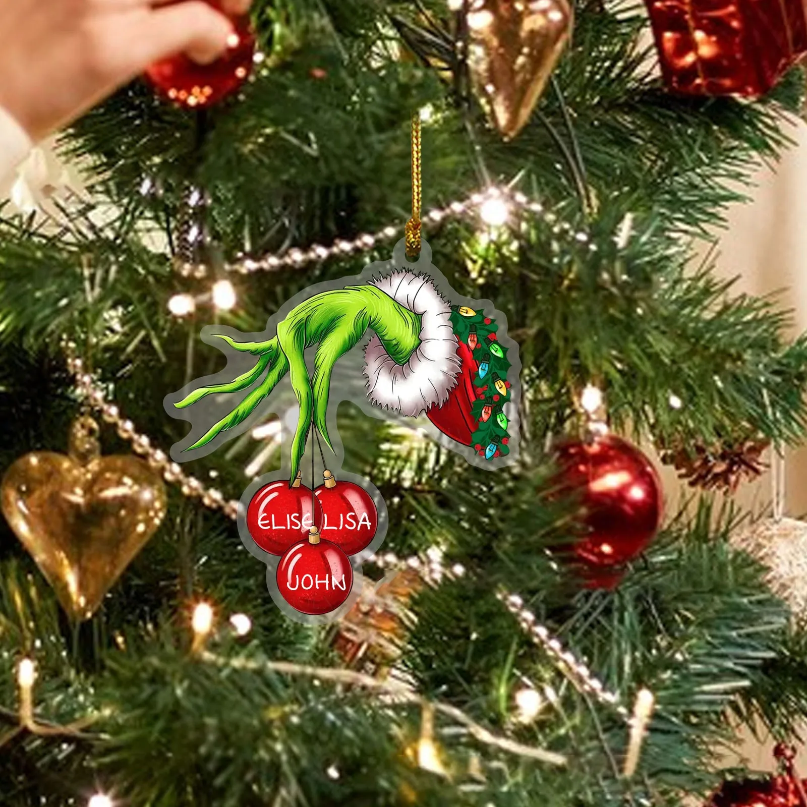 2d акриловая подвеска для рождественской елки ручной работы автомобиля