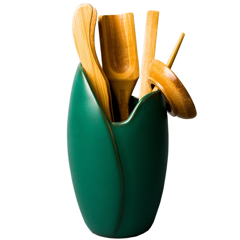 Грубая керамика ручной работы Six Gentlemen полный набор из бамбука в китайском стиле