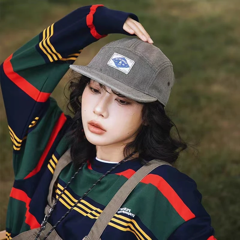 

Американская Ретро промытая бейсболка с 5 клапанами для мужчин и женщин Винтажная горная мягкая верхняя плоская Защита от солнца