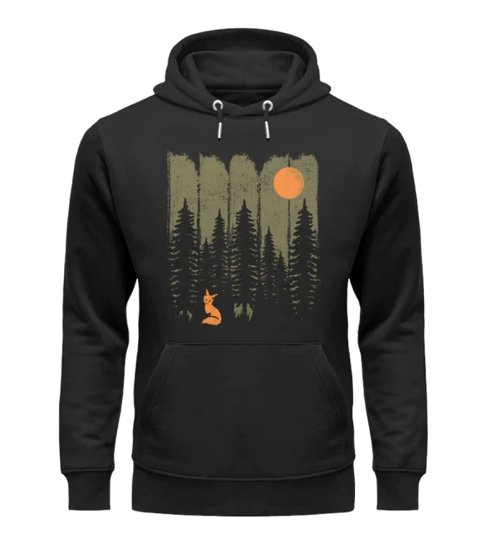 

FUCHS IN THE FOREST KHAKI women's fashion unisex hoodie loose slouchy tops