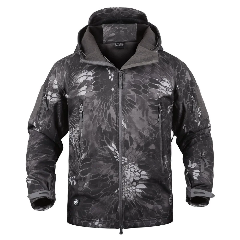 Outdoor Waterproof Shark Skin Fleece Coat Men Tactical 5XL Soft Shell Windproof Camping Climbing Hunting Fishing Hiking Jackets
