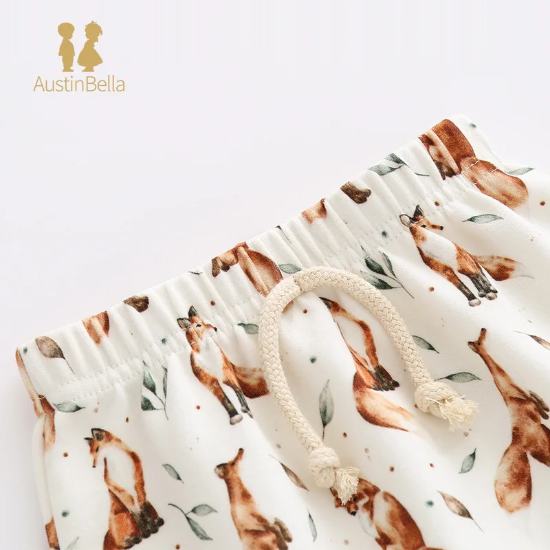 Штаны для новорожденных с принтом лисы длинные мягкие брюки малышей