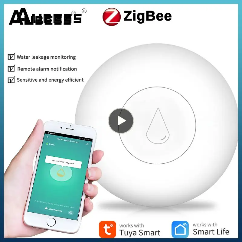 

Датчик утечки воды ZigBee, датчик с полным оповещением о переполнении резервуара, охранная сигнализация, умное управление через приложение