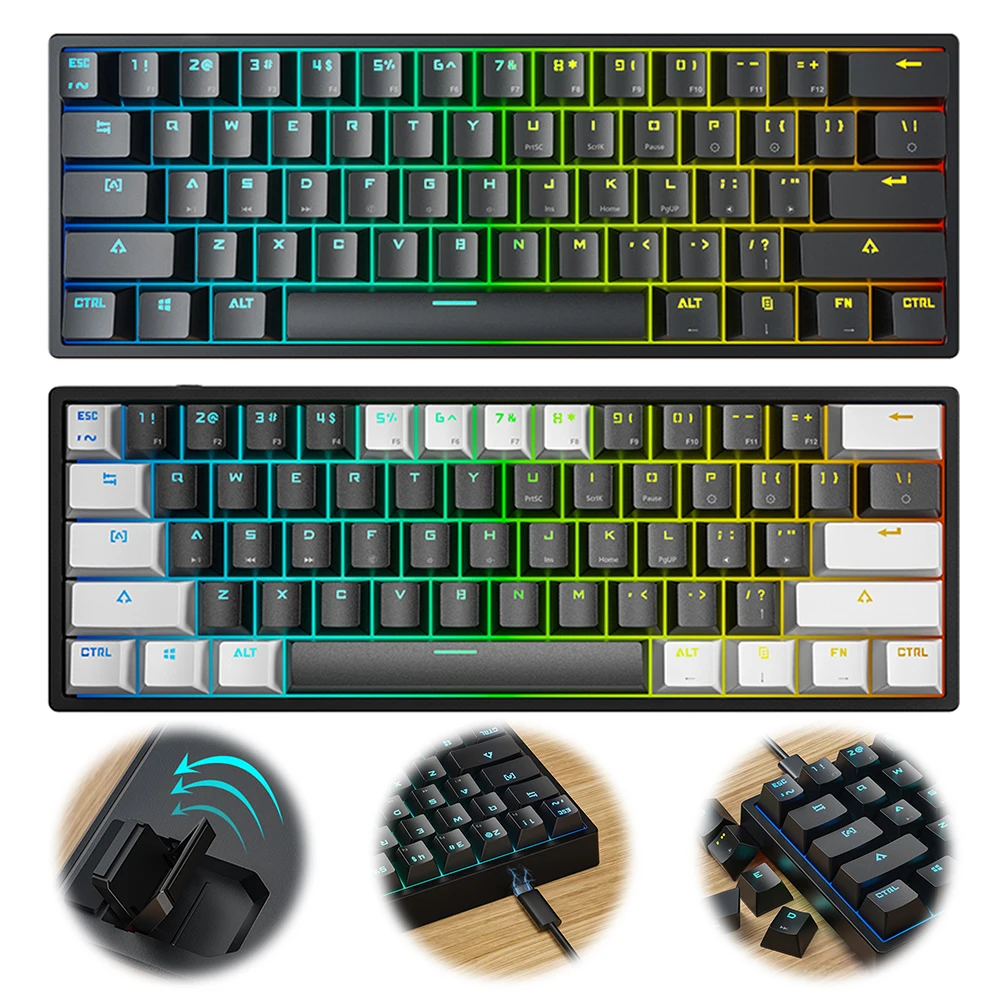 USB-проводная механическая игровая клавиатура с RGB-подсветкой