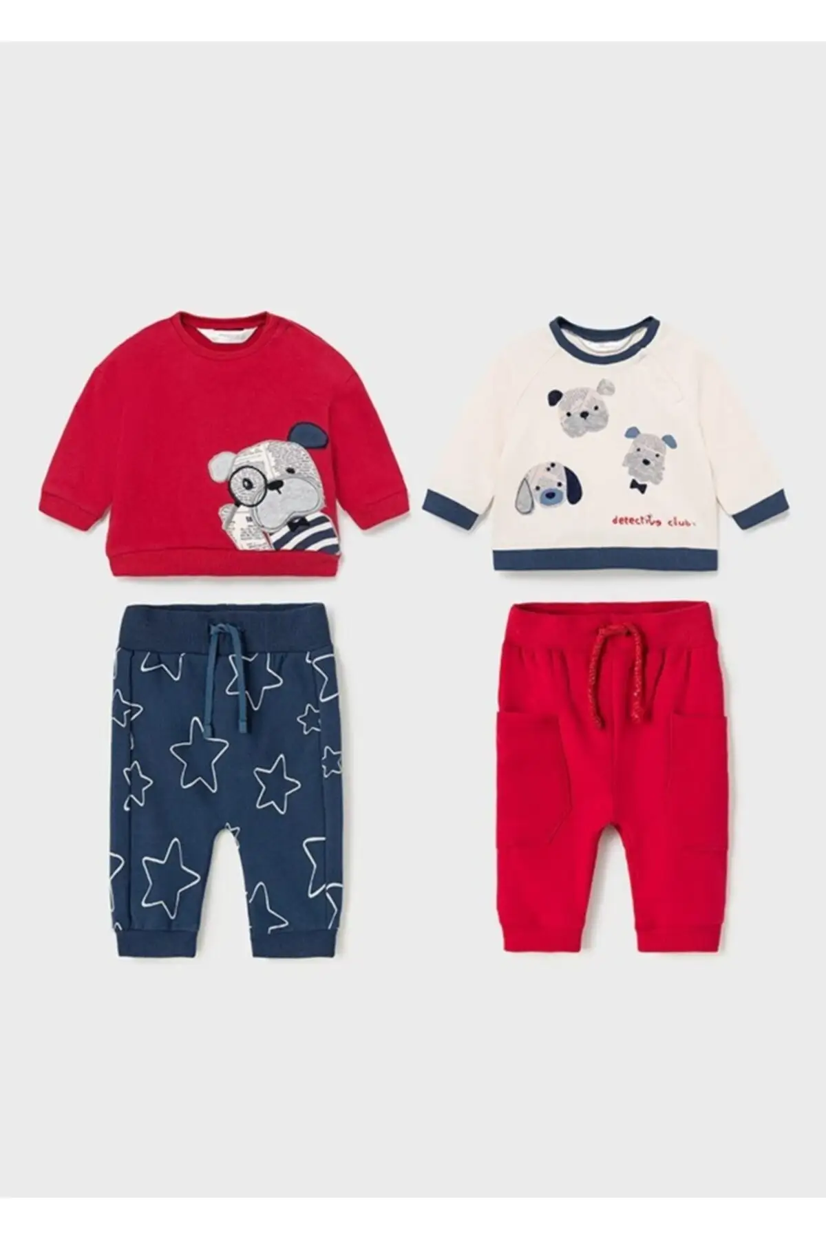 

Male Baby Dog Detailed 4'lü Suits Set Clothing