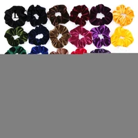 23colors korea velvet hair scrunchie elastic hair bands solid color women girls headwear ponytail holder hair accessories