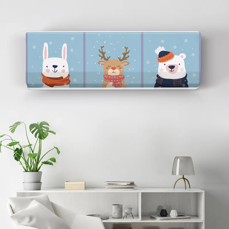 

Hanging Air Conditioner Cover Cartoon Fresh PatternAir Conditioning Protector Wall Mounted Air Conditioning Cover Nordic Decor