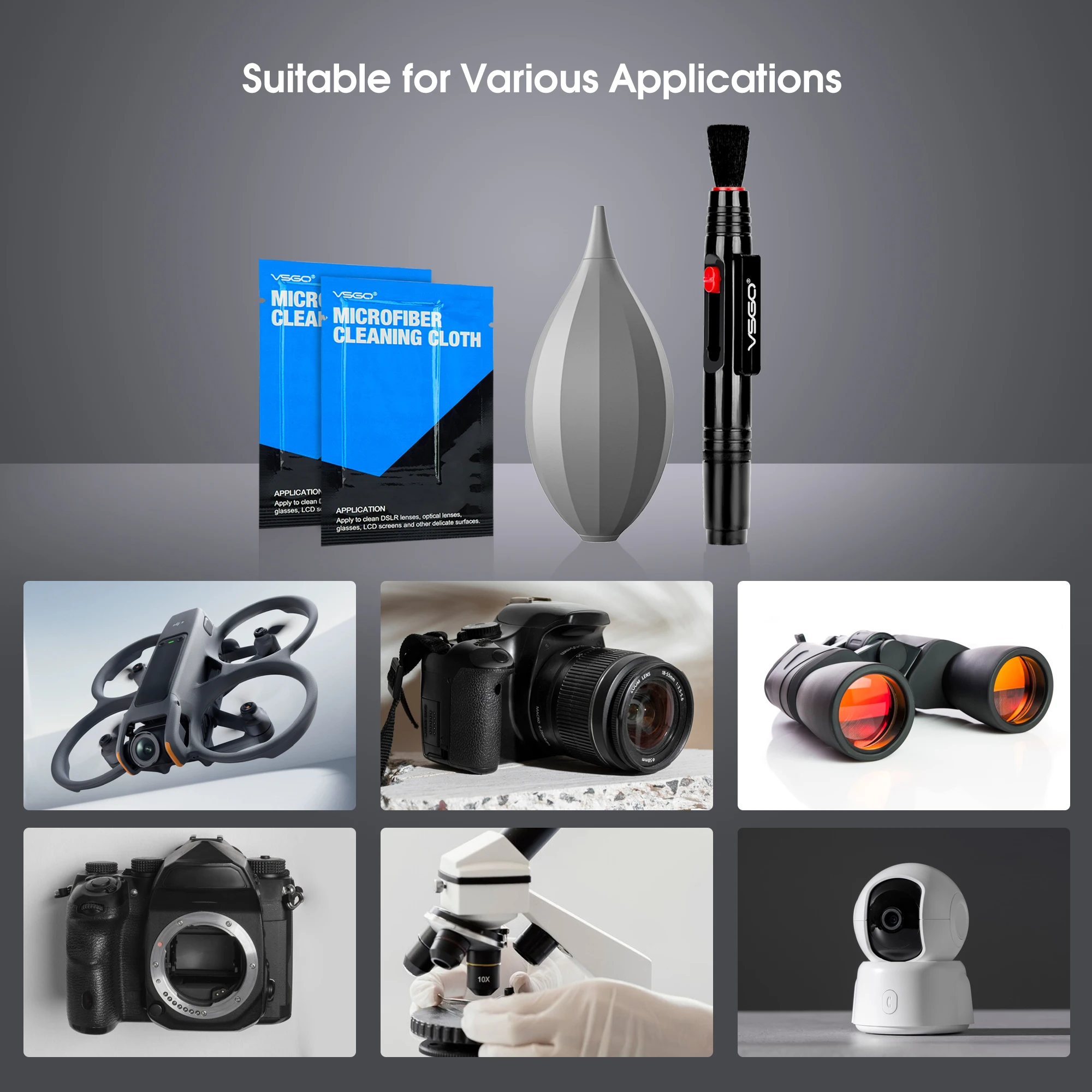Набор для чистки камеры VSGO 4 в 1 с объективом ручка-щетка объектива чистящие