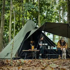 OneTigris CONIFER T/C Chimney Tent 1-2 persons Pyramid/Teepee Hot Tent With  Tent Poles Snow Skirts for Camping u0026 Bushcrafting - AliExpress