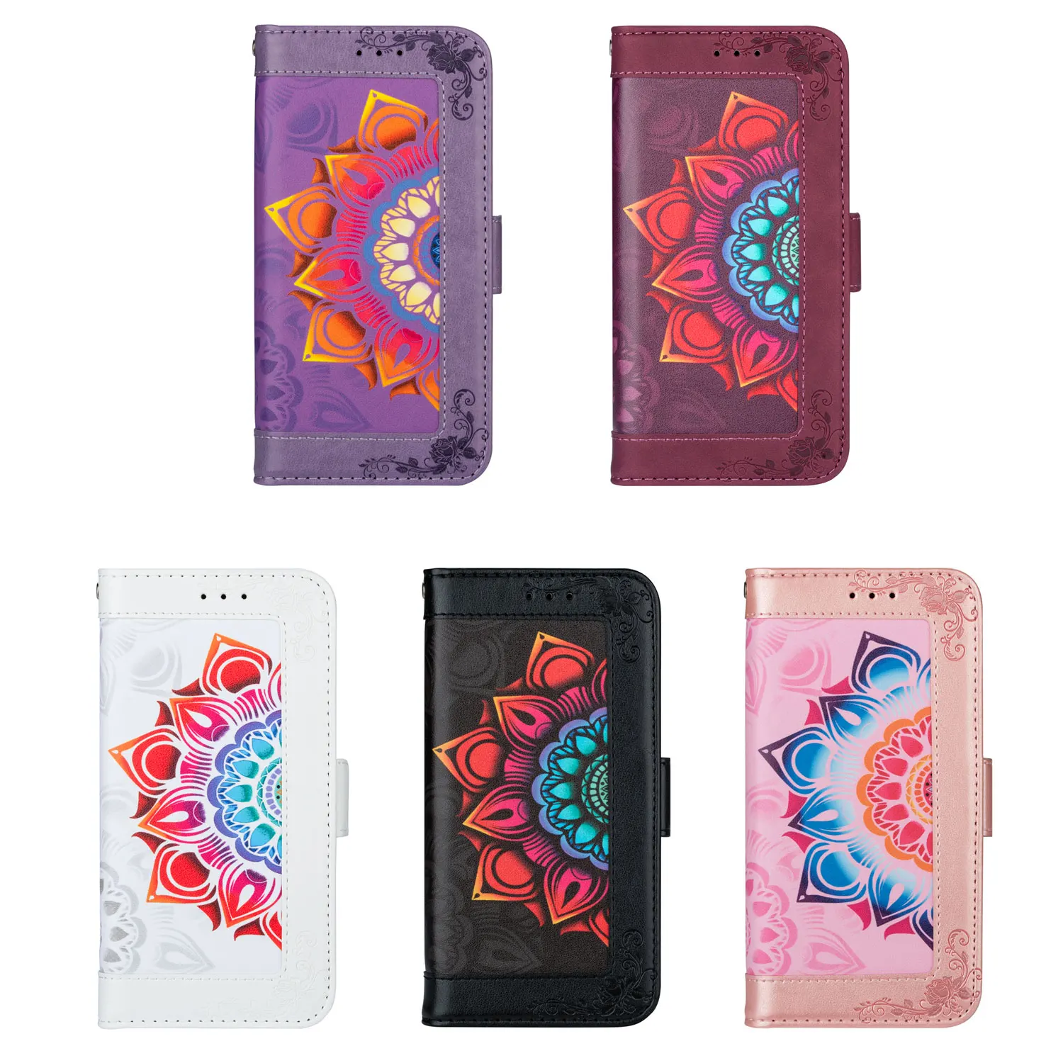 Футляр для iPhone 13 Pro MAX 12 Mini 11 XS XR X 7 8 6 Plus SE 2022 Vintage Flip Cards Cover из кожи с цветочным узором.