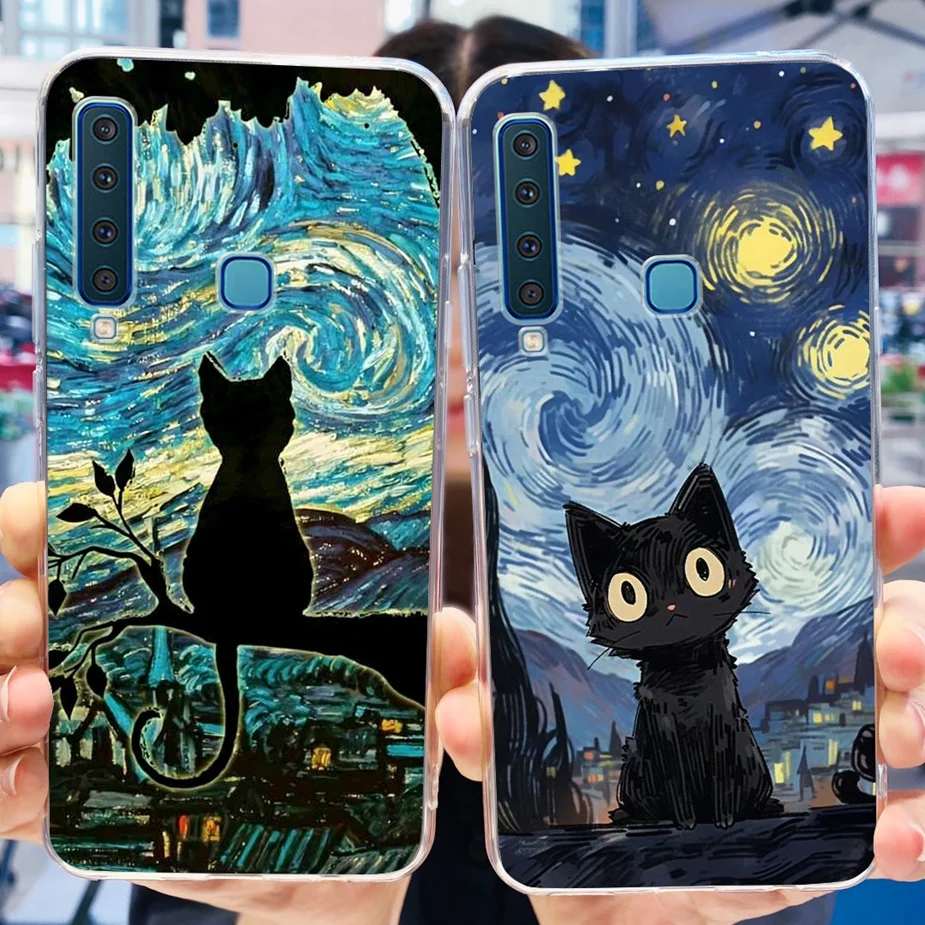 Чехол для Samsung Galaxy A9 2018 задняя крышка с милым рисунком прозрачный силиконовый