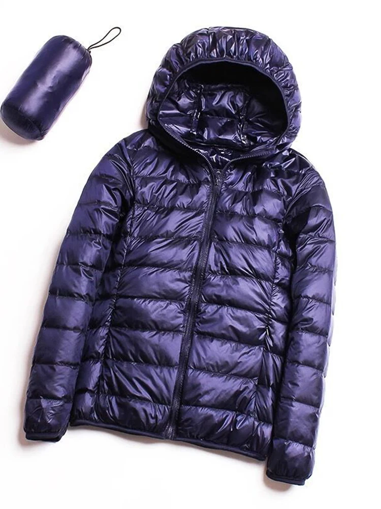 2022 Plus Size  CasualAutumn And Winter New Light  Down Jacket Women'S Hooded Korean Short Women'S White Duck Down Coat