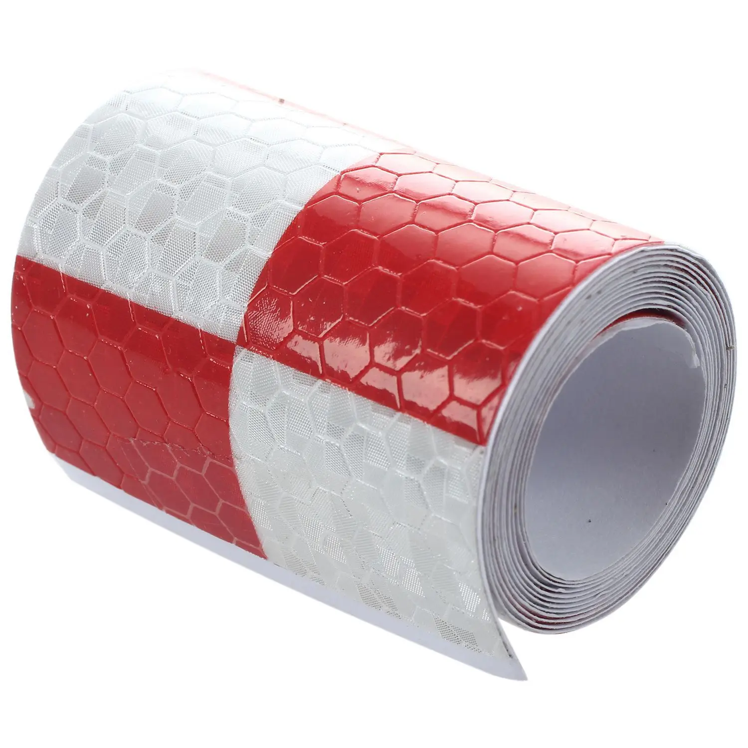 

Светоотражающая безопасная наклейка на ленте, 1 м, красный + белый