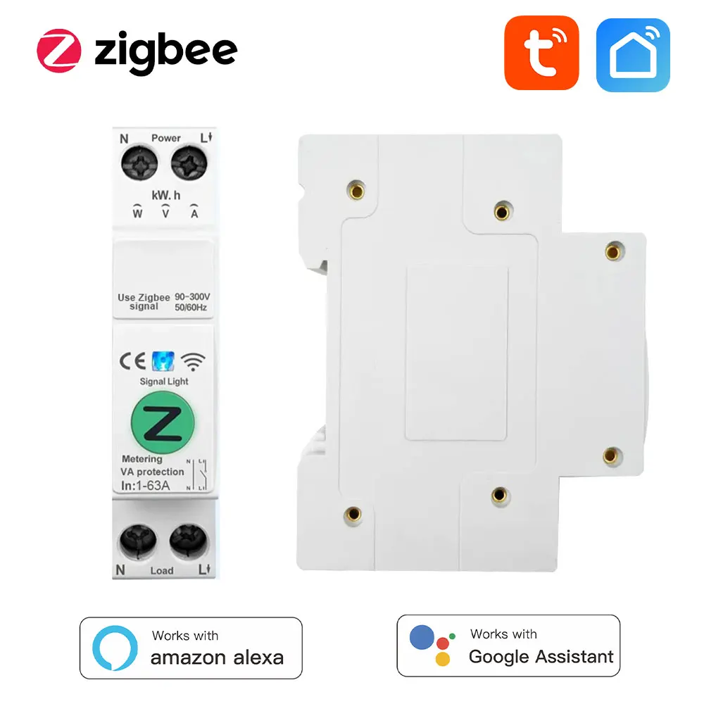 

Zigbee 63A умный переключатель счетчик энергии кВтч измерительный мониторинг автоматический выключатель таймер реле MCB TUYA защита smartlife