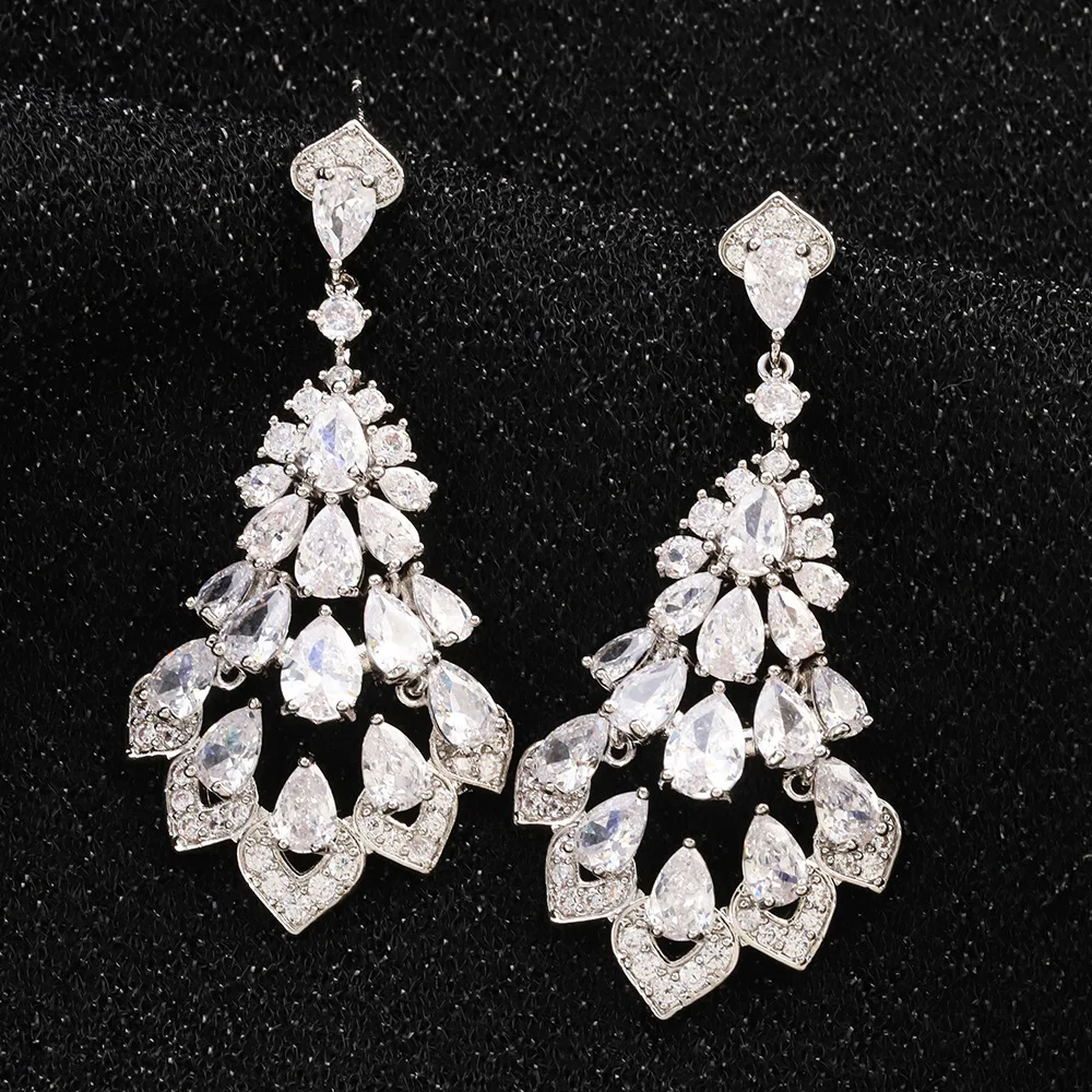 

HIBRIDE New Trendy Waterdrop Earrings For Women Wedding Party Indian Dubai Bridal Jewelry boucle d'oreille femme Gift E-85