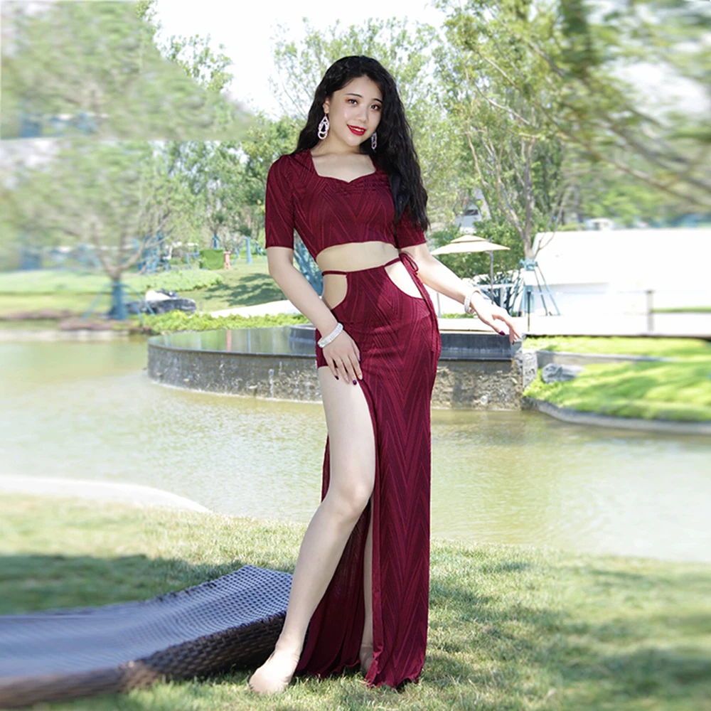 Женская одежда для танца живота тренировок с юбкой выступлений команды