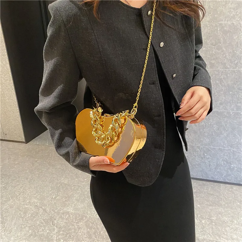 Fashion Acrylic Box Bag Thick Chains Crossbody Bags for Women Fruit Design Women Handbags Cute Shoulder Bag Evening Bags Clutch