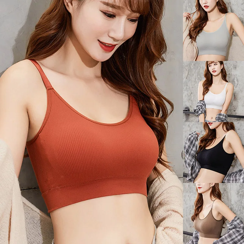 

Women Seamless Bra Breathable Tube Top Solid Color Adjustable For Sports Sleep Seamless Solid Color Sports Sleep Women Nin668