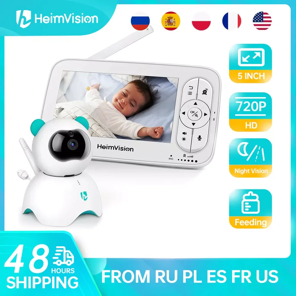 

Видеоняня NEW2023 HeimVision HM136, 5,0 дюйма, с камерой, беспроводная, 720P