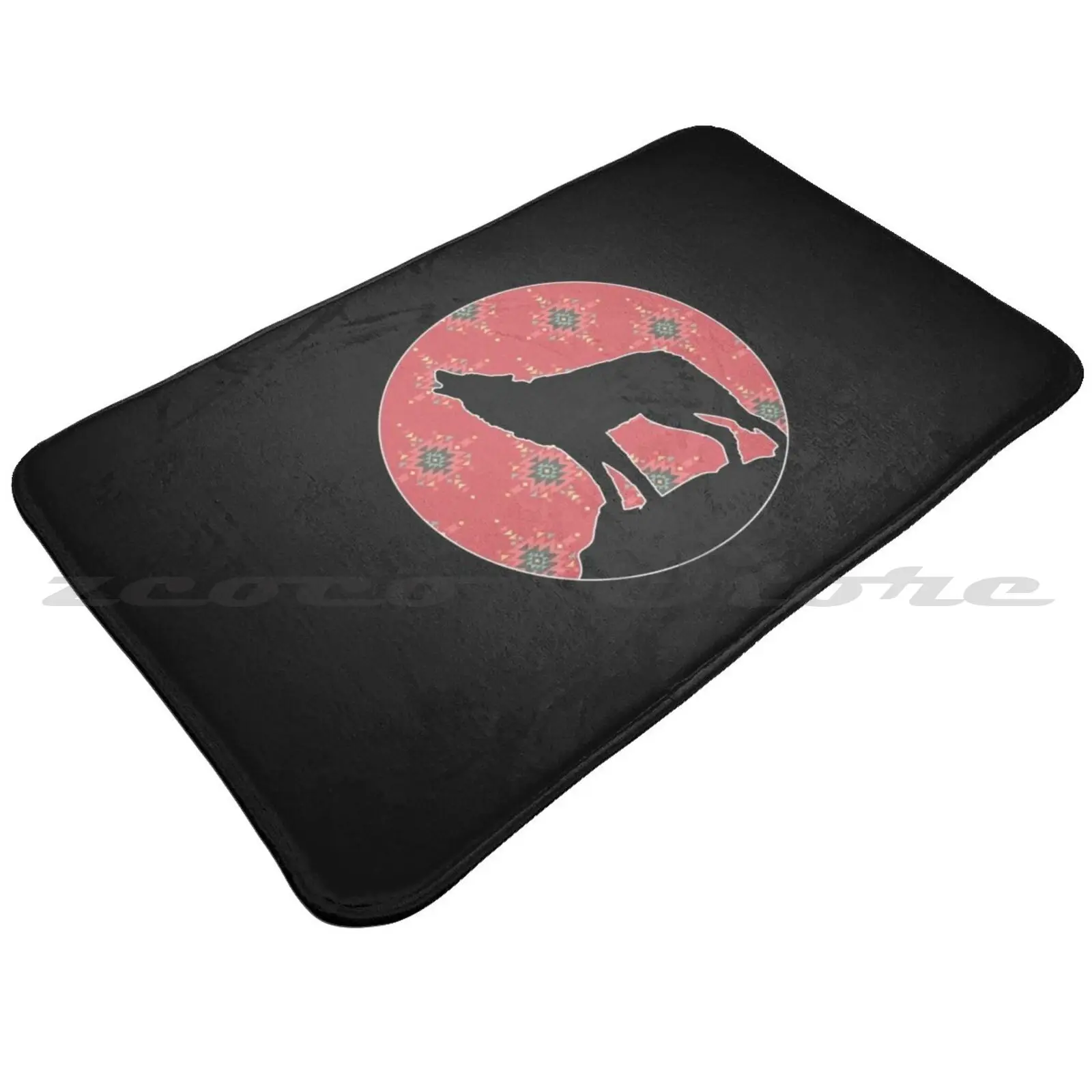 Мягкий коврик с рисунком волка-5 дюймов нескользящий для двери поглощением воды