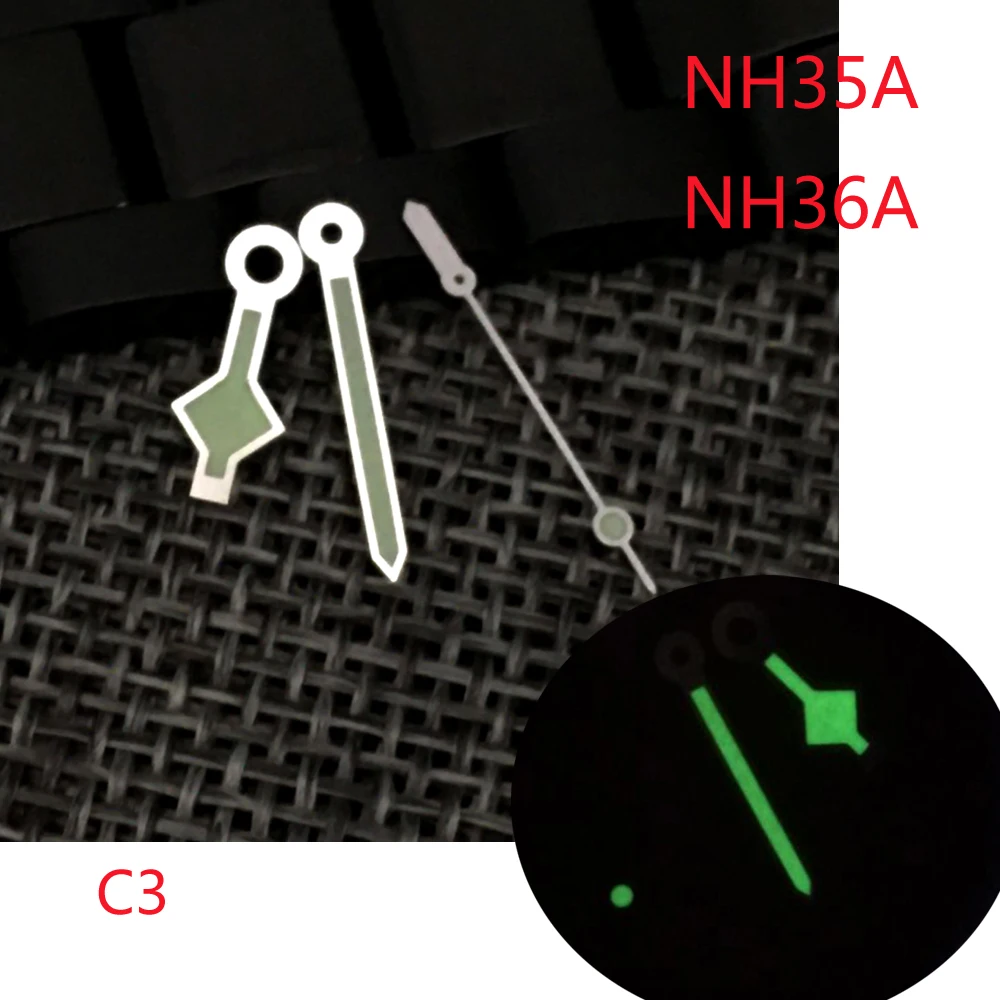 

SKX007 Modified Watch Hands NH35A NH36A Watch Hands C3 Green Luminous Pointer for SKX007 NH35A NH36A Movement Watch Dial Parts