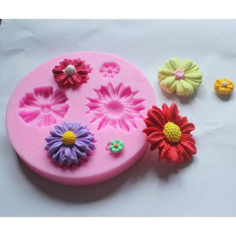 

1 шт. 3D цветочные формы для мастики, Силиконовые Конфеты для торта, искусственные кондитерские изделия, инструменты для украшения торта