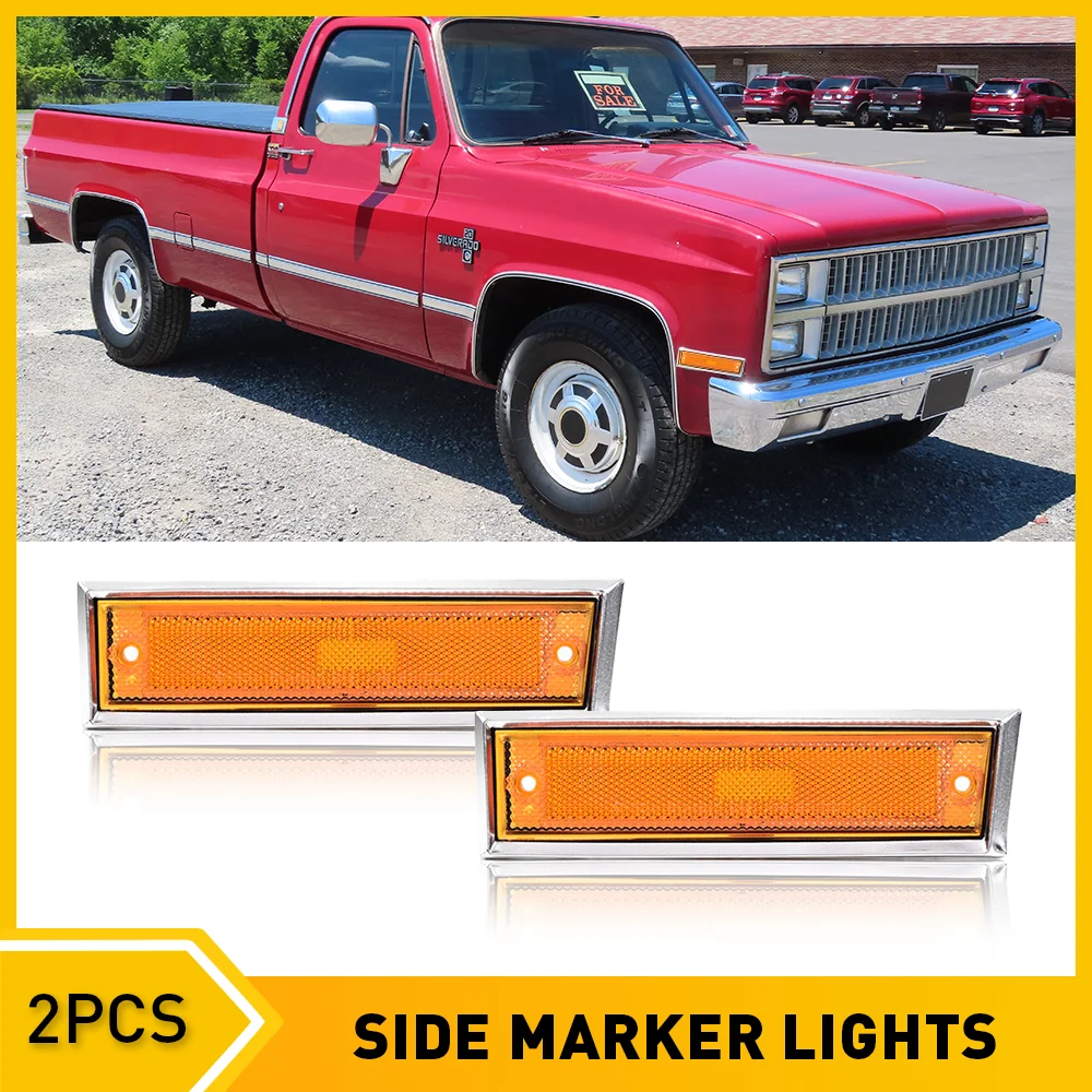 AUXITO 2Pcs Side Marker Lights Housing For Chevrolet Blazer R2500 R3500 Truck Suburban C10 C20 K10 K20 R10 R1500 R20 R2500 V10