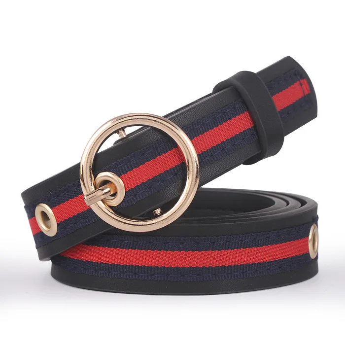 

Belt Women's Korean Version Simple Circle Buckle Belt Without Perforating Eyelet Decorative Belt Women's Fashion