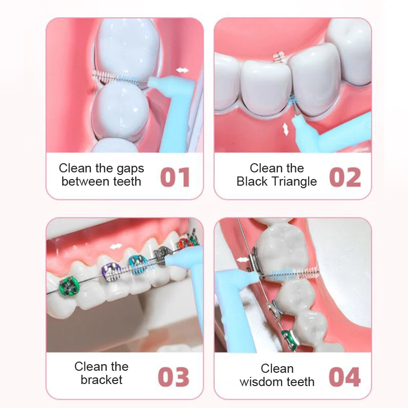 10 шт. межзубная щетка для ортодонтической чистоты между зубами микрощетка