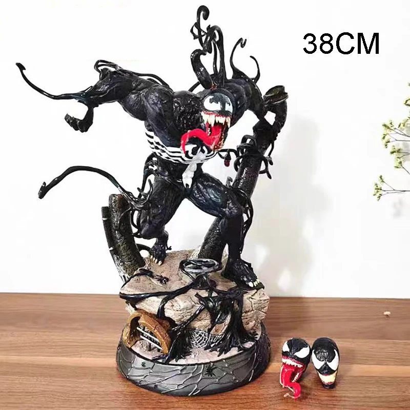 38 см аниме Человек-паук злодей Gk Venom экшн-фигурка горячие игрушки 3-головая статуя