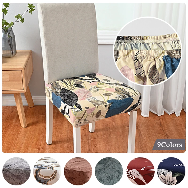 

Stretch Polyester Chair Cover Printed Elastic Seat Covers For Wedding Banquet Hotel Party Decoration Anti-dirty Chair Protector