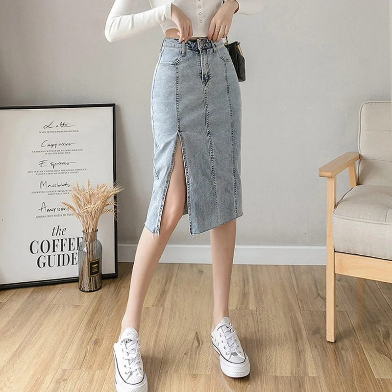 

Great Nak Nak Yang H-line Slit Denim skirt