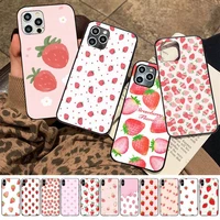 maiyaca pink strawberry phone case for iphone 11 12 13 mini pro xs max 8 7 6 6s plus x 5s se 2020 xr case