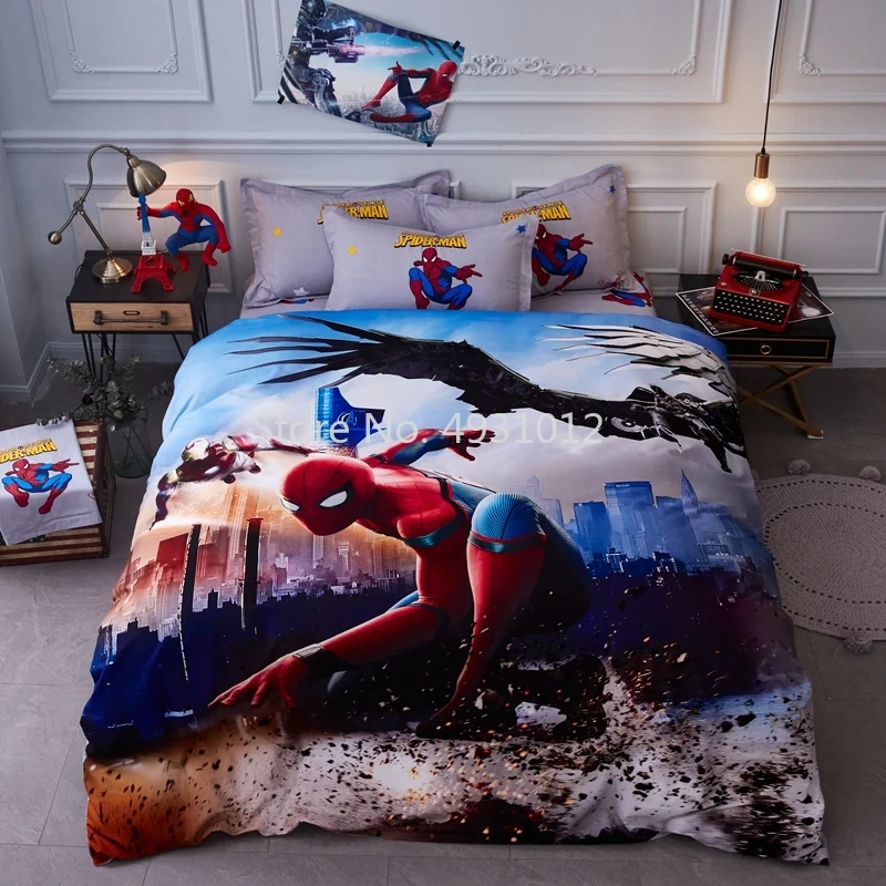Disney Baby Bedding Set Fighting Spiderman Avengers Cotton 100% Boys Audlt Children Bed Decories Gift Duvet Cover set