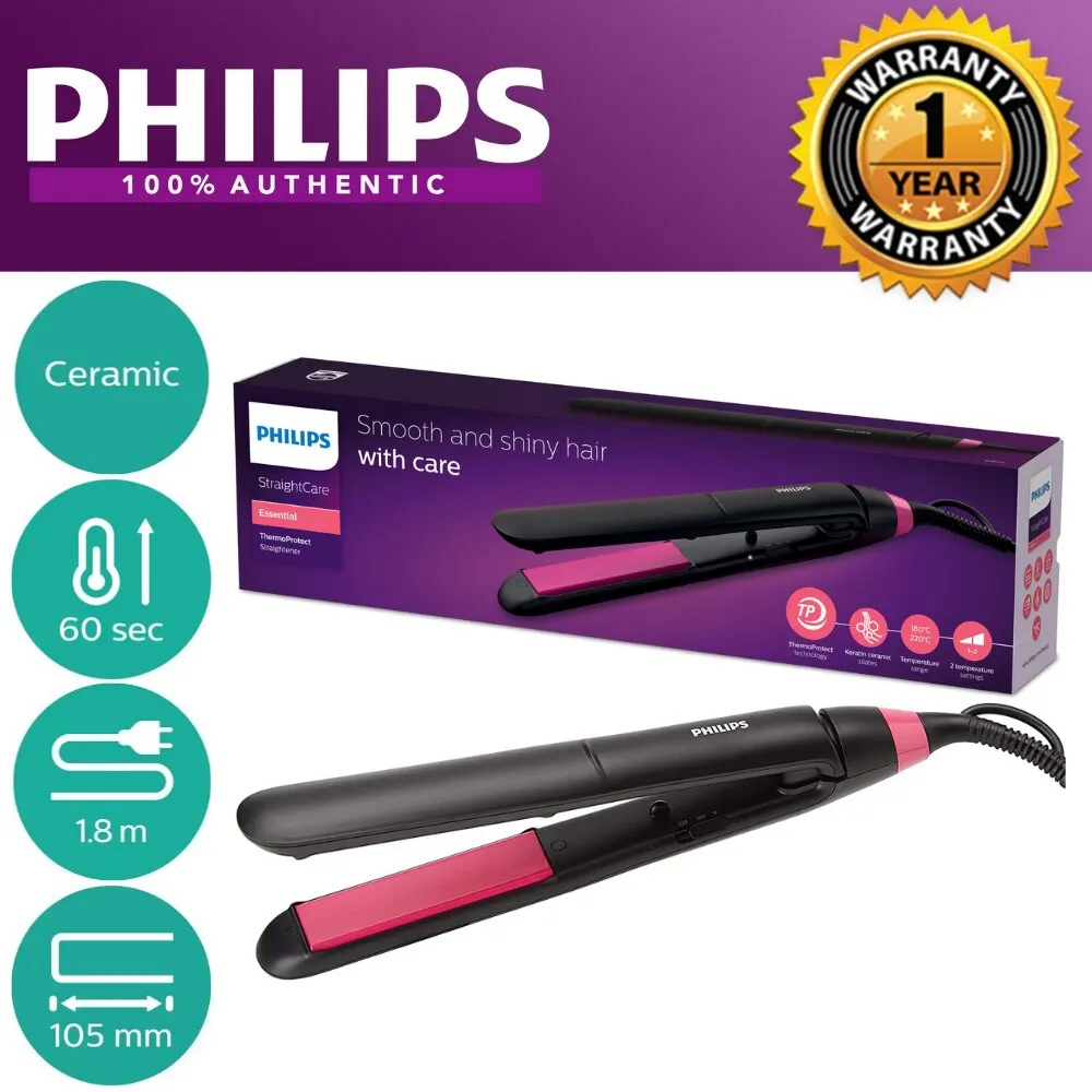 Philips BHS375 выпрямитель для волос Быстрый нагрев Керамика титановые пластины