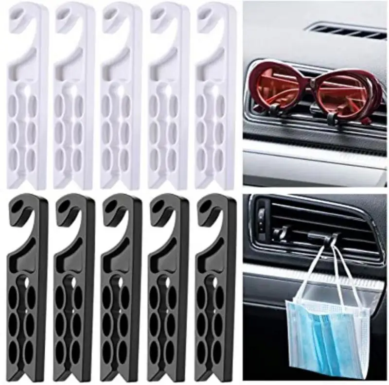 

10PCS Car Vent Hook Hanger Automobile Air Outlet Holder For Storage Masks Organizer Hook Air Conditioning Clip Vent Hold