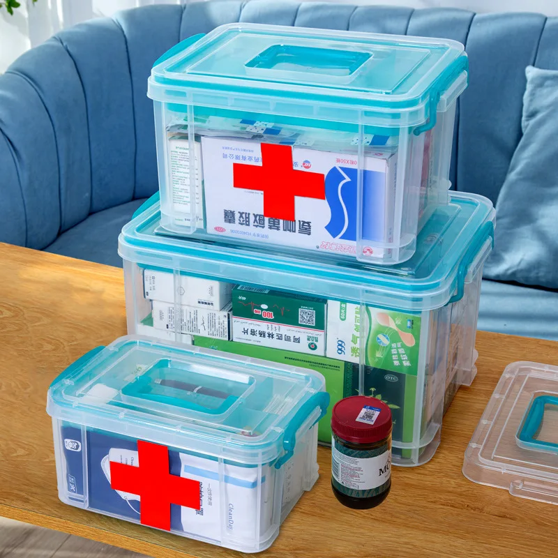 

Коробка медицинская прозрачная портативная, маленький контейнер для лекарств, большой емкости