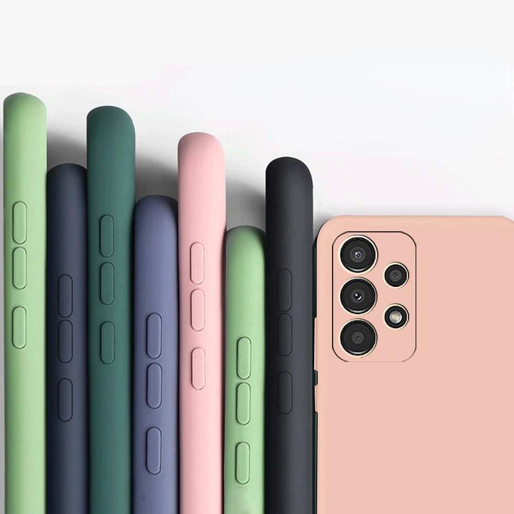 

Square Silicon Phone Case For Samsung A13 4G On Cover Galaxy A13 a 13 SM-A135F Original Camera Protective Back Case