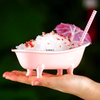 creative 3d mini bathtub cocktail glass ceramic smoothies cups bar charms sorbet container mug milkshake cold drink glasses