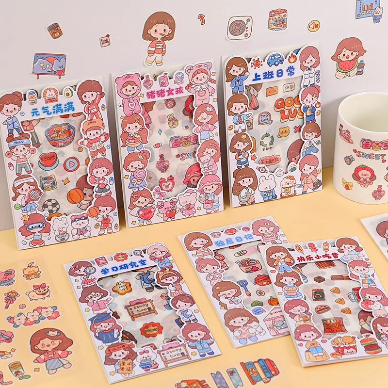 

Cartoon daily stickers Student cute decoration and paper sticker handbook stickers
